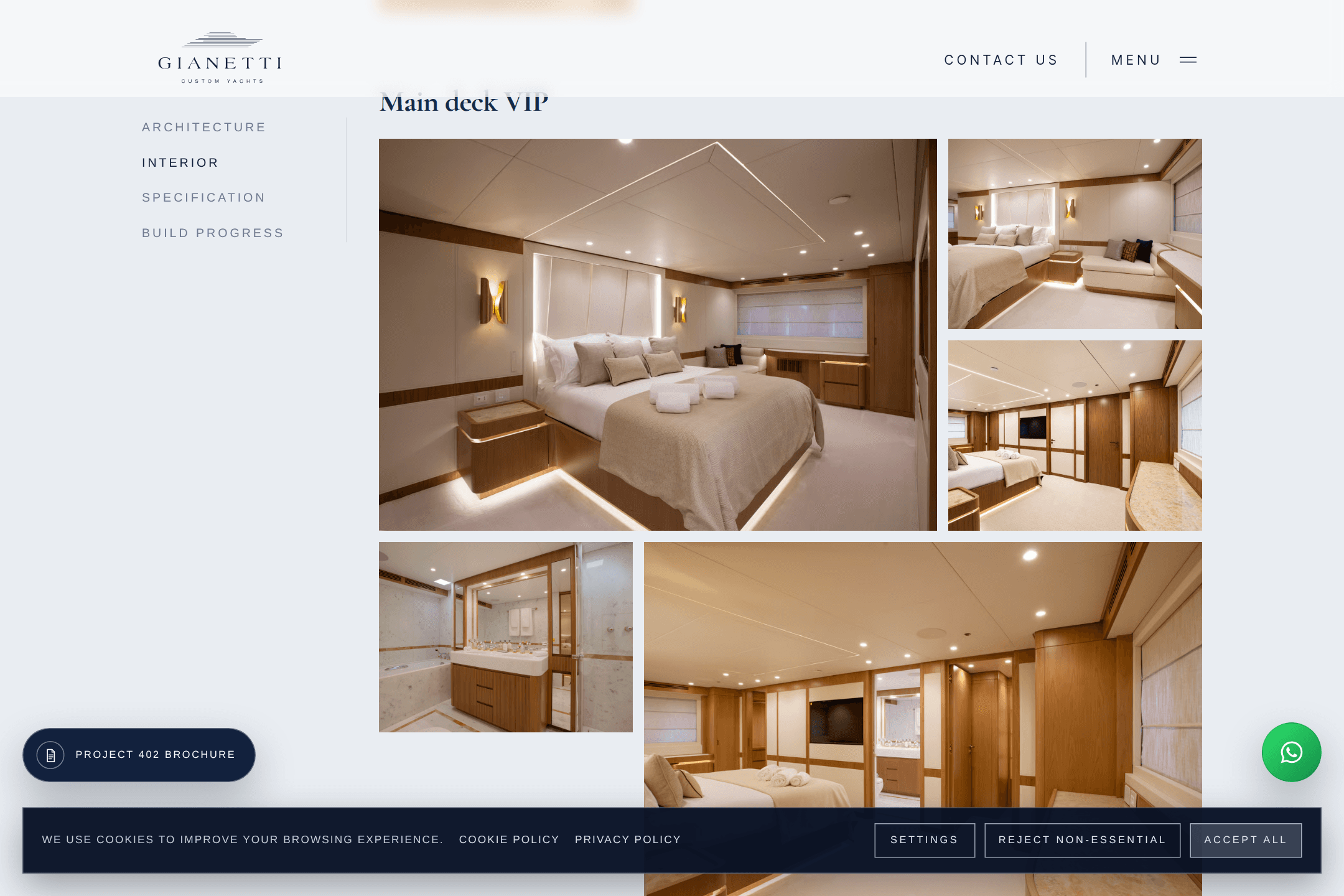 The interior gallery on a Gianetti project page.